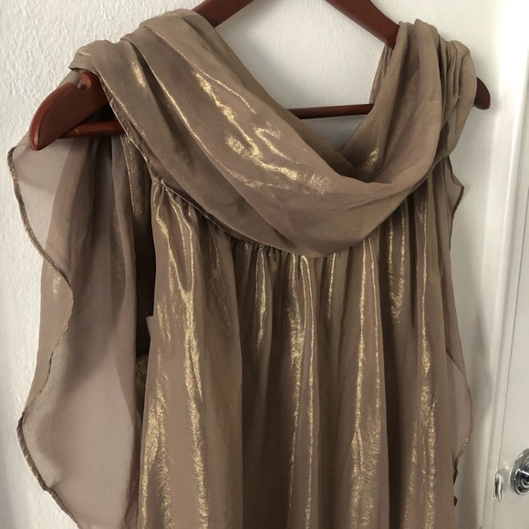 Designers Remix Collection Gold Metallic Dress - Picture 2 of 6